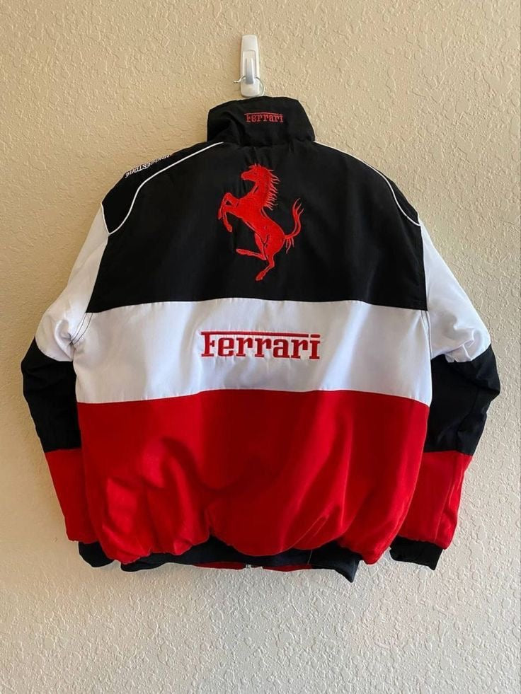 Ferrari F1 White Racer Jacket